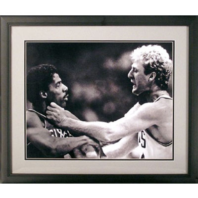 Juluis Erving and Larry Bird Framed Photo with Engraved Signatures