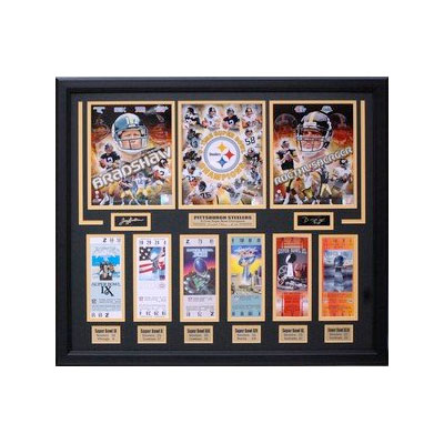 Steelers Framed 6 Time Super Bowl Champs Photo with Tickets