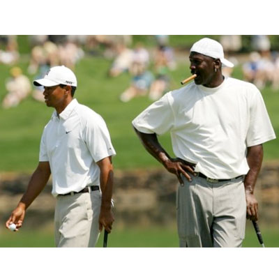 Tiger Woods and Michael Jordan Golfing Photo