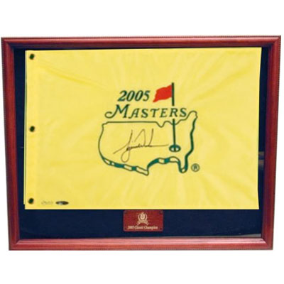 Framed and Signed Tiger Woods Masters Flag