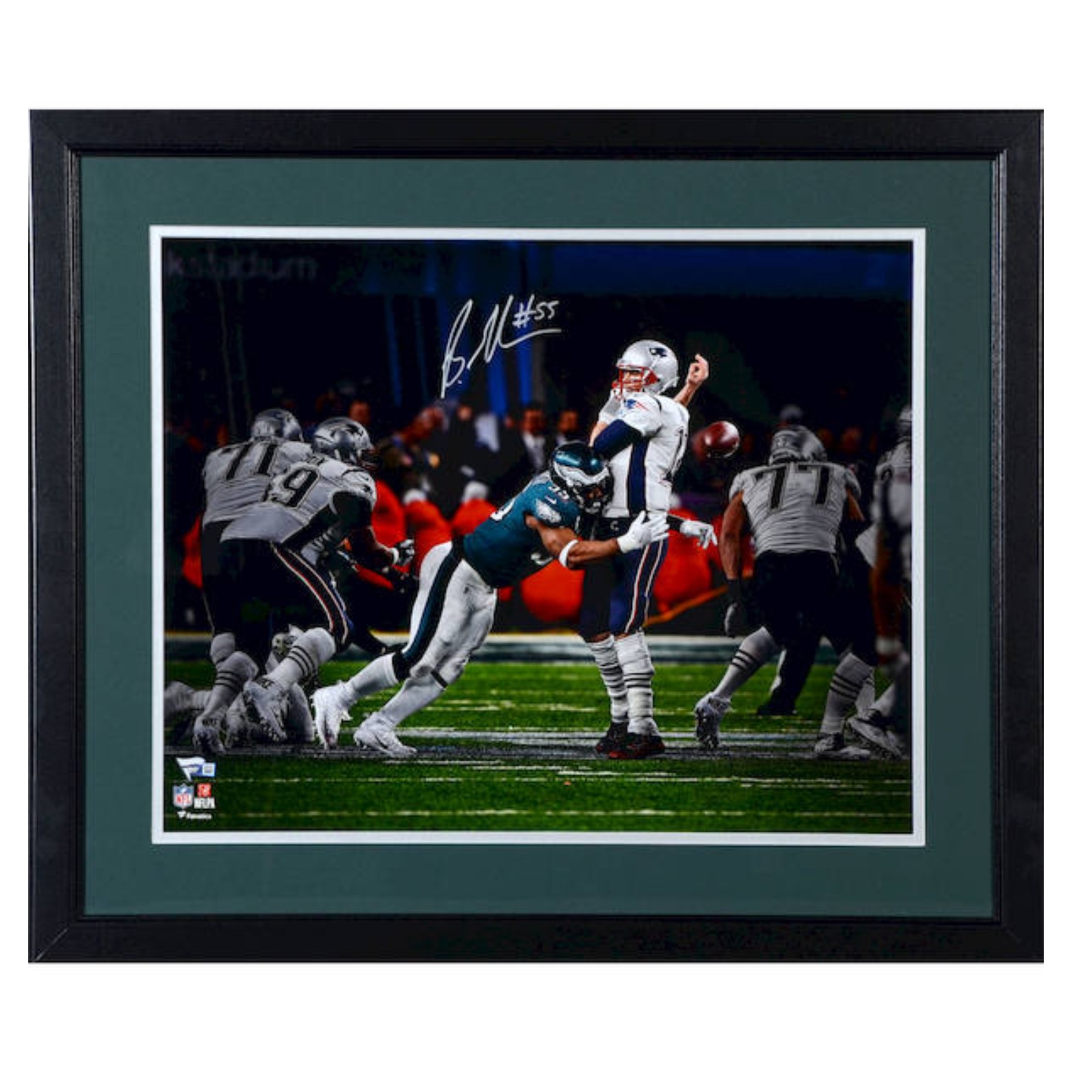 Brandon Graham Signed Super Bowl Strip Sack Photo