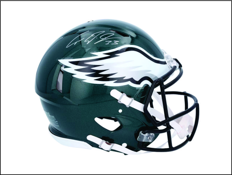 Cooper DeJean signed helmet